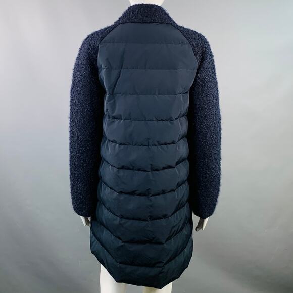 MONCLER by GIAMBATTISTA VALLI Size XS Cathy Navy Faux Fur Zip Pockets Coat - Picture 4 of 12